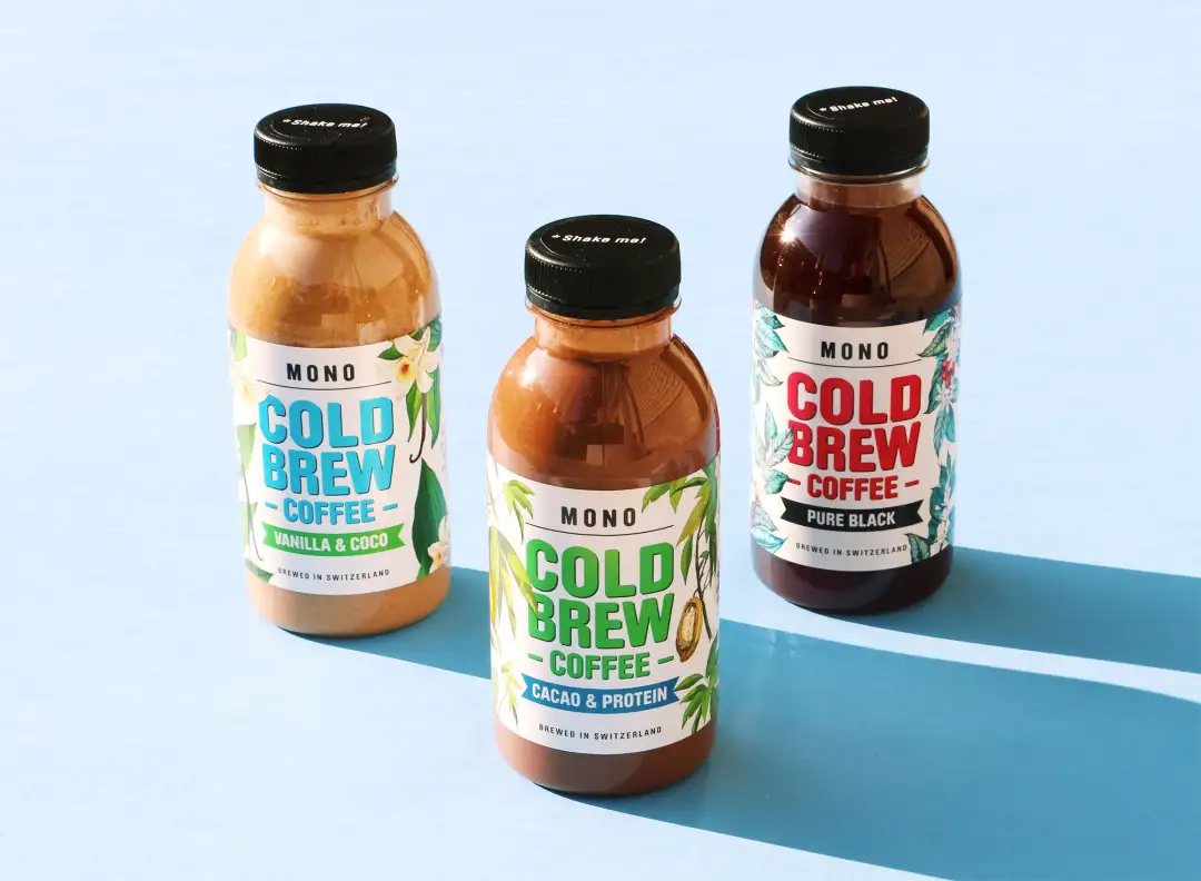 Series of herbal illustrations for MONO cold brew coffee drinks from Switzerland